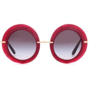 Dolce & Gabbana red round acetate sunglasses DG6105